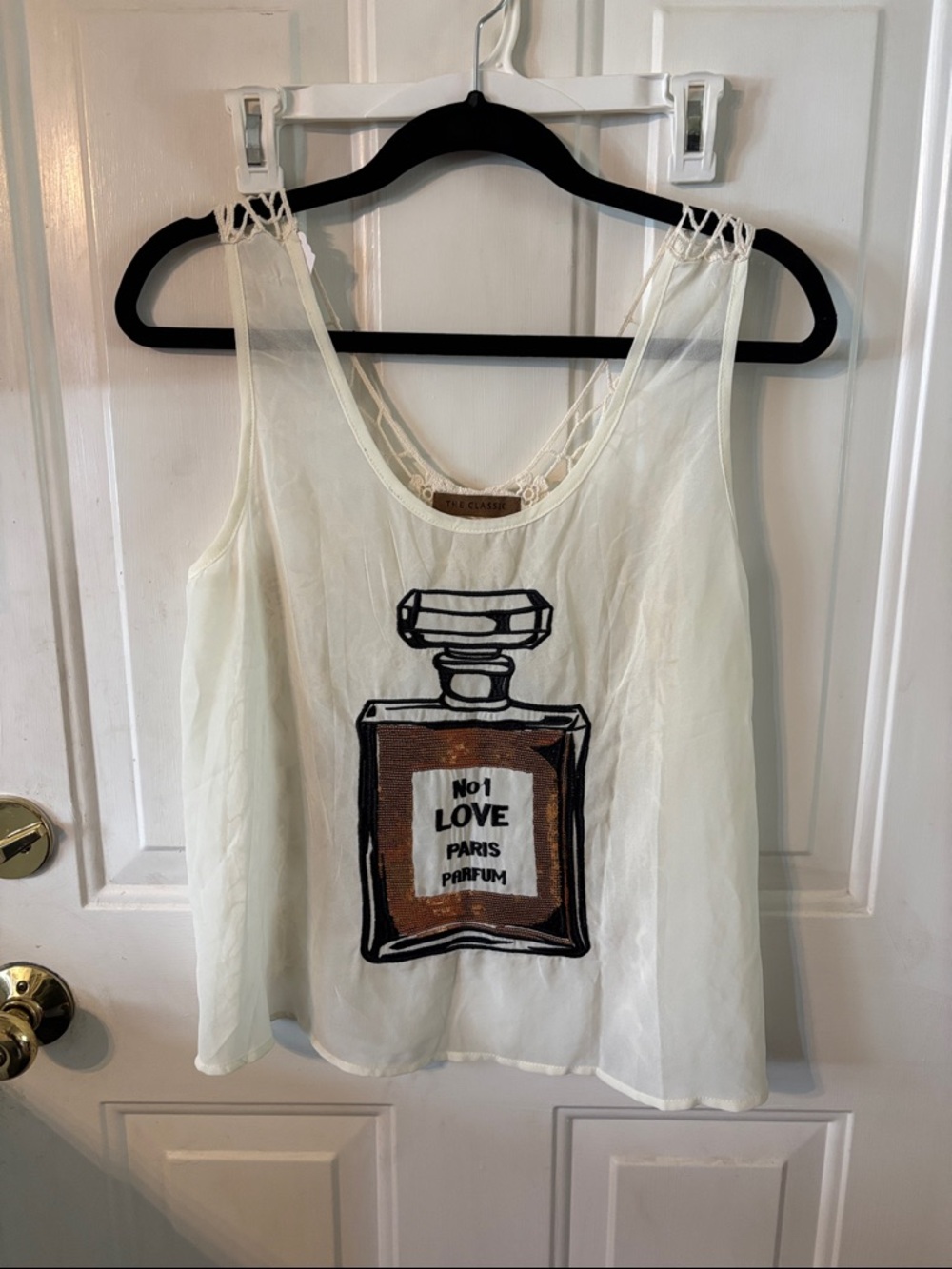 The Classic Ivory Camisole with Perfume Bottle Graphic
